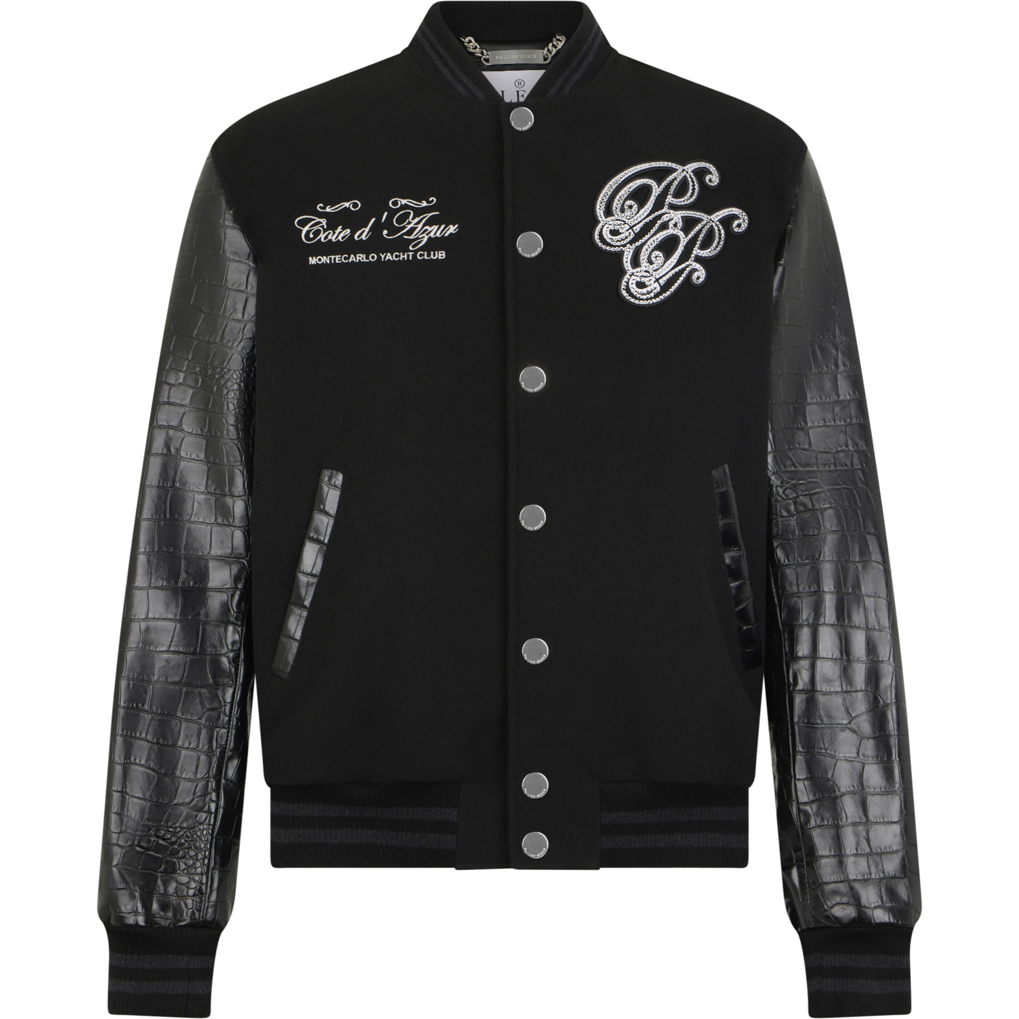 PHILIPP PLEIN Varsity Bomber Jacket Teddy Racer