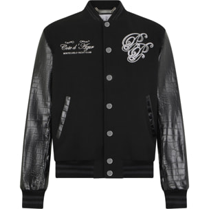 PHILIPP PLEIN Varsity Bomber Jacket Teddy Racer