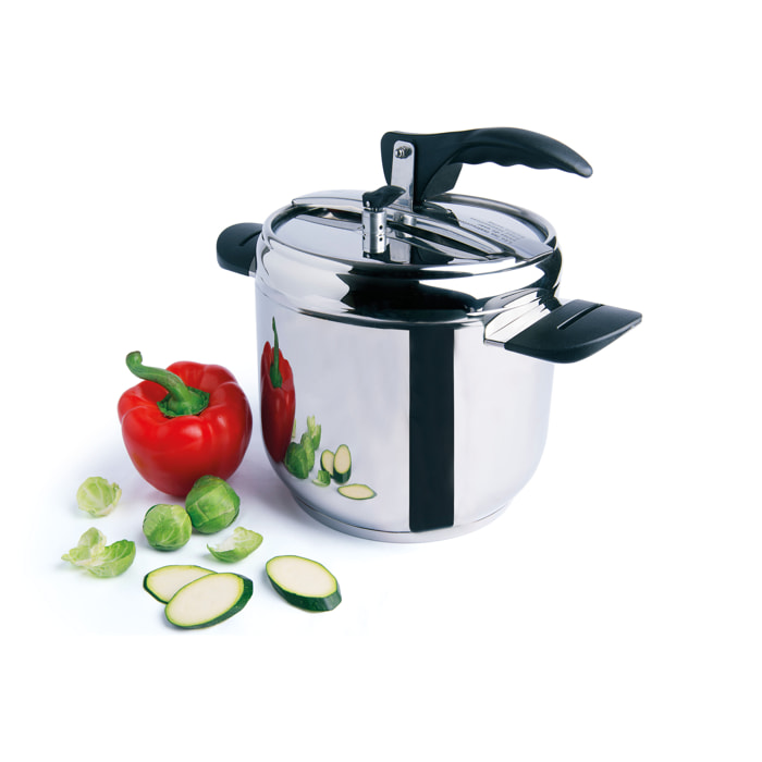 Pentola a pressione 7 L Excelsa – Professional Cook, Acciaio Nero