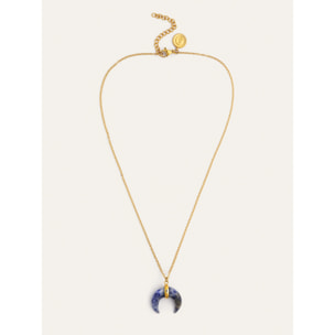 Collana Mini Moon Blu Acciao Placcato Oro