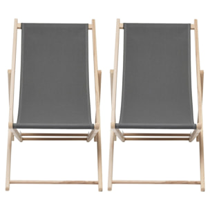 Transats Easy Summer gris set de 2 Kare Design
