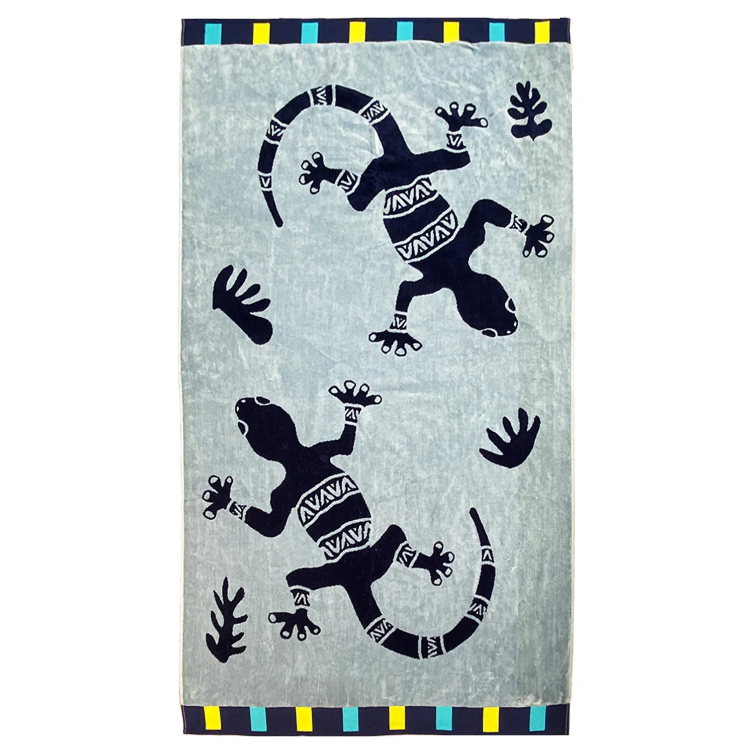 Serviette de plage éponge velours Jacquard - Pogona - 100x175cm - 470g/m²