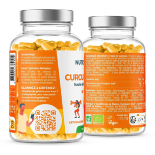 Nutri&Co Curcuma Bio Breveté Haute Absorption pour Articulations - 60 gélules Vegan