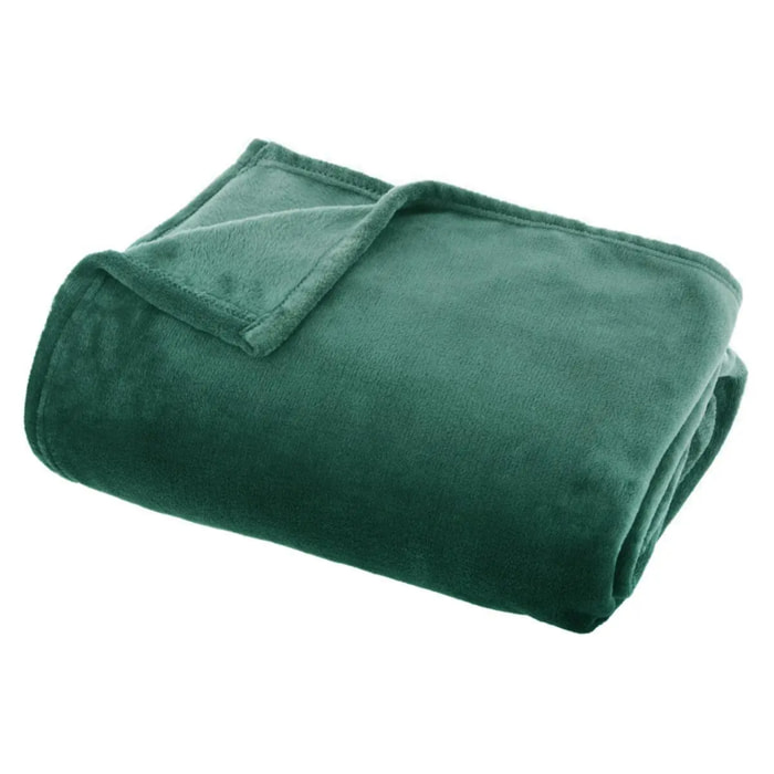 Plaid flanelle vert 130x180cm