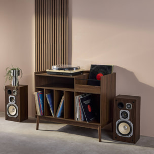 Meuble vinyle vintage effet bois. Népal. L 100 x l 48 x H 81.5cm