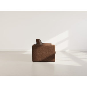 Marilia - canapé 2 places convertible déplimousse en simili - Marron