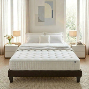 Ensemble Matelas Vendôme & Sommier KIT15, 25 cm, Mémoire de Forme et Mousse Supersoft, Technologie tri-Lattes, Soutien ferme