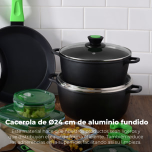 Cacerola con tapa san ignacio vitoria de aluminio fundido