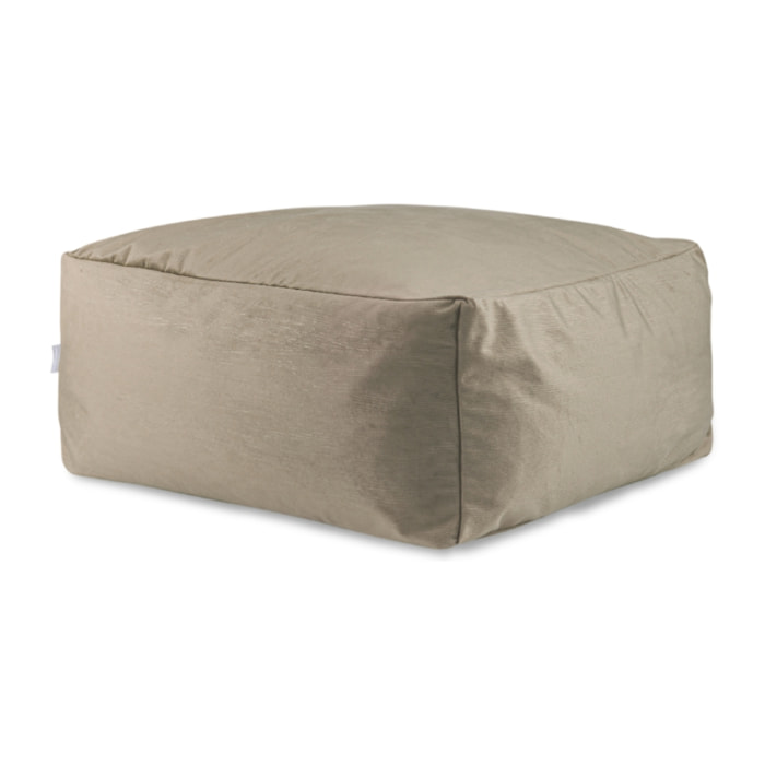 Pouf amovible en velours CORSO 50x50x25 cm taupe