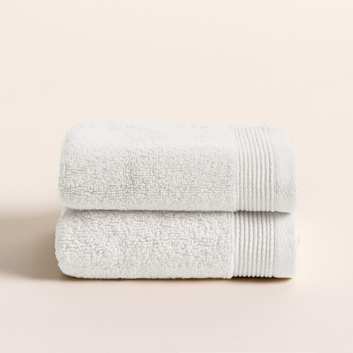 Lot de 2 serviettes Harmony White - Zero Twist - 600 grammes