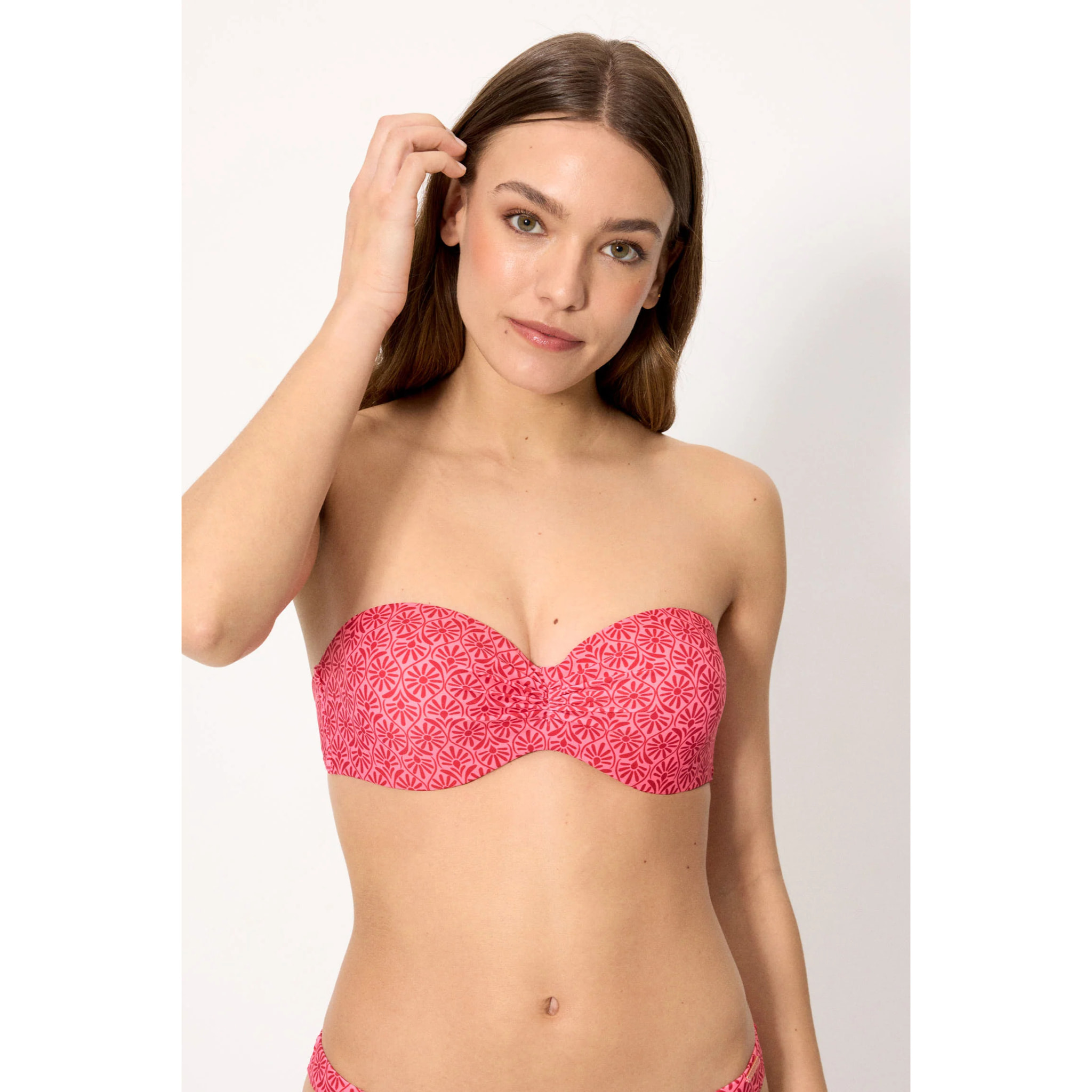 Top bikini bandeau push‑up