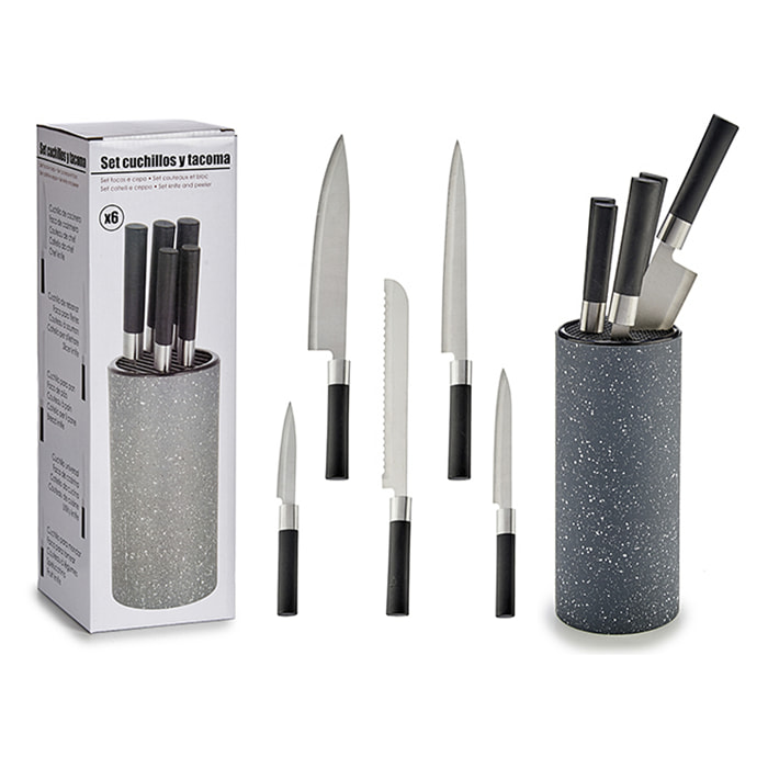 Tacoma con 5 coltelli manico nero.