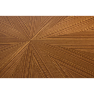 Table à manger ronde en bois foncé noyer D137 cm DITA