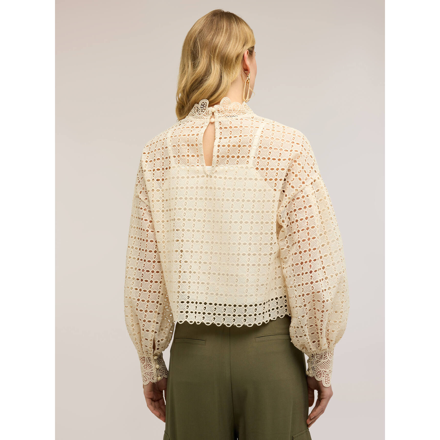 Motivi - Blusa in sangallo traforato - Bianco