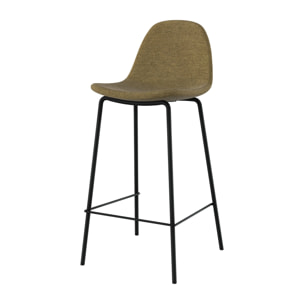 Lot de 2 chaises pour îlot central en tissu vert kaki 65,5 cm - Henrik