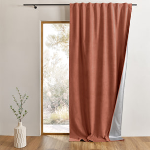 Rideau thermique accroche 3 en 1 occultant et réflecteur de chaleur - Terracotta