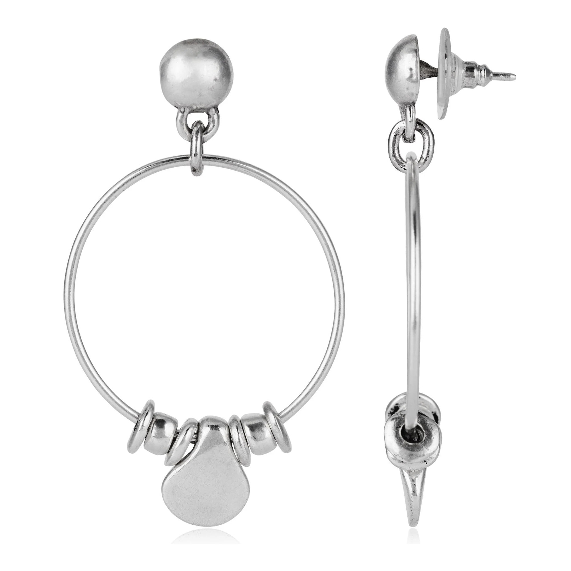 Pendiente plata aro con charms