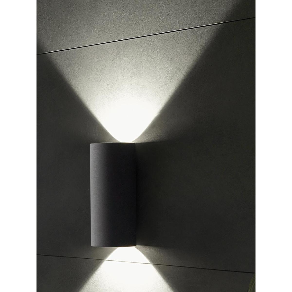 Sirio - Applique Da Parete Tubolare A Led 6W+6W A Doppia Luce Fredda Colore Marrone