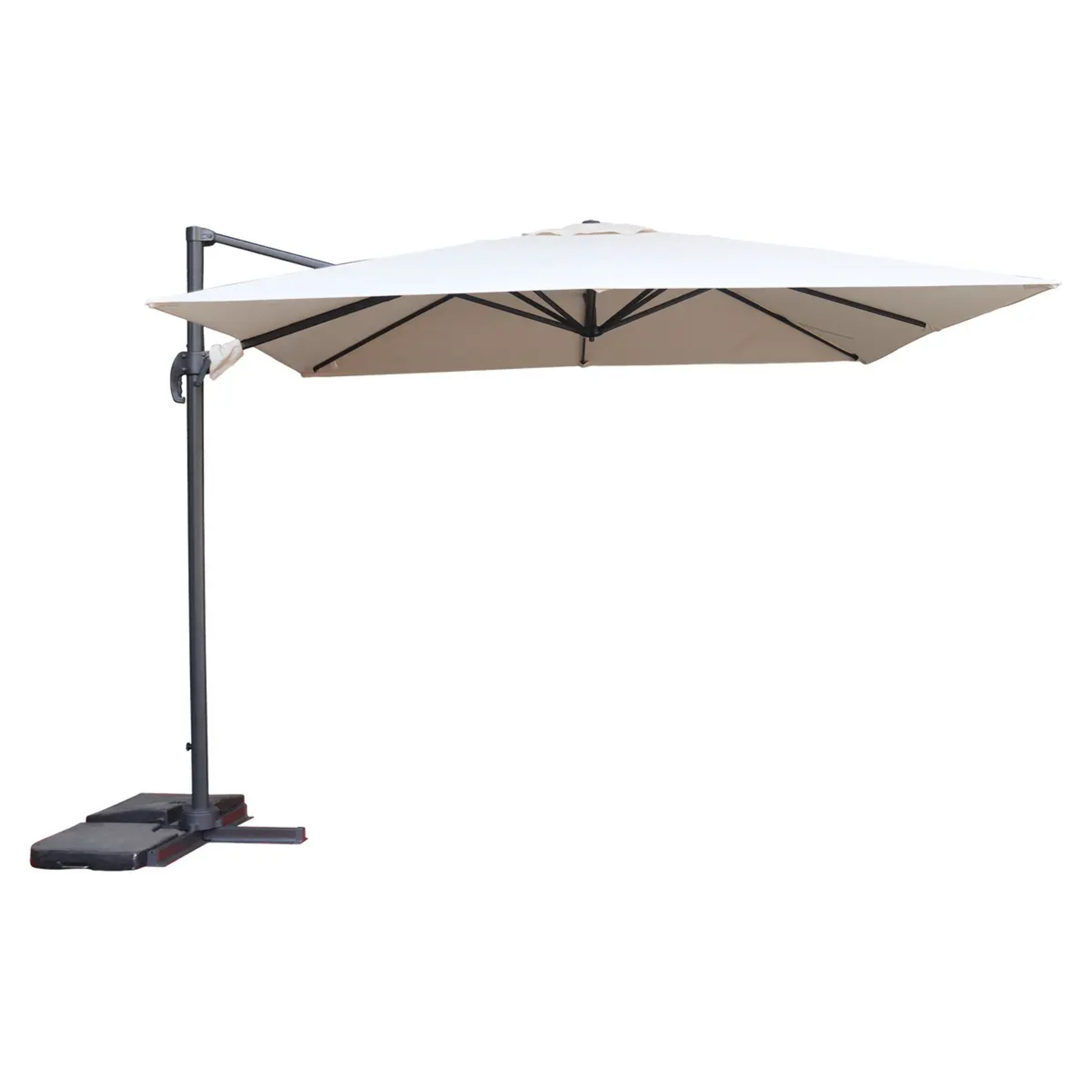 Parasol déporté carré "Cayo" blé 3m en acier polyester