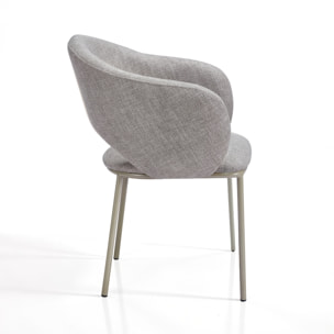 Lot de 2 chaises de salle à manger Tomasucci JADE', en tissu, gris, platine, 57 × 54 × 80 cm