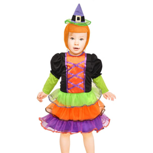 Costume Travestimento Halloween Carnevale Streghetta Tutina Ciao Baby Bambino