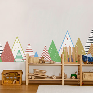 Stickers muraux enfants - Décoration chambre bébé - Autocollant Sticker mural géant enfant montagnes scandinaves BECKA