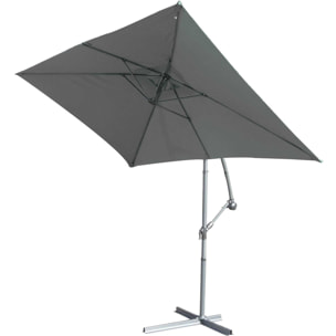 Parasol Structure Métal à Pied Déporté 3 x 2 m - Gris anthracite