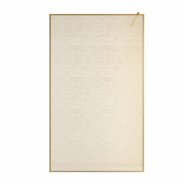 Paroi de douche 120x200cm - Verre feuilleté avec tissu doré - Encadrement Or Doré Brossé - COUTURE
