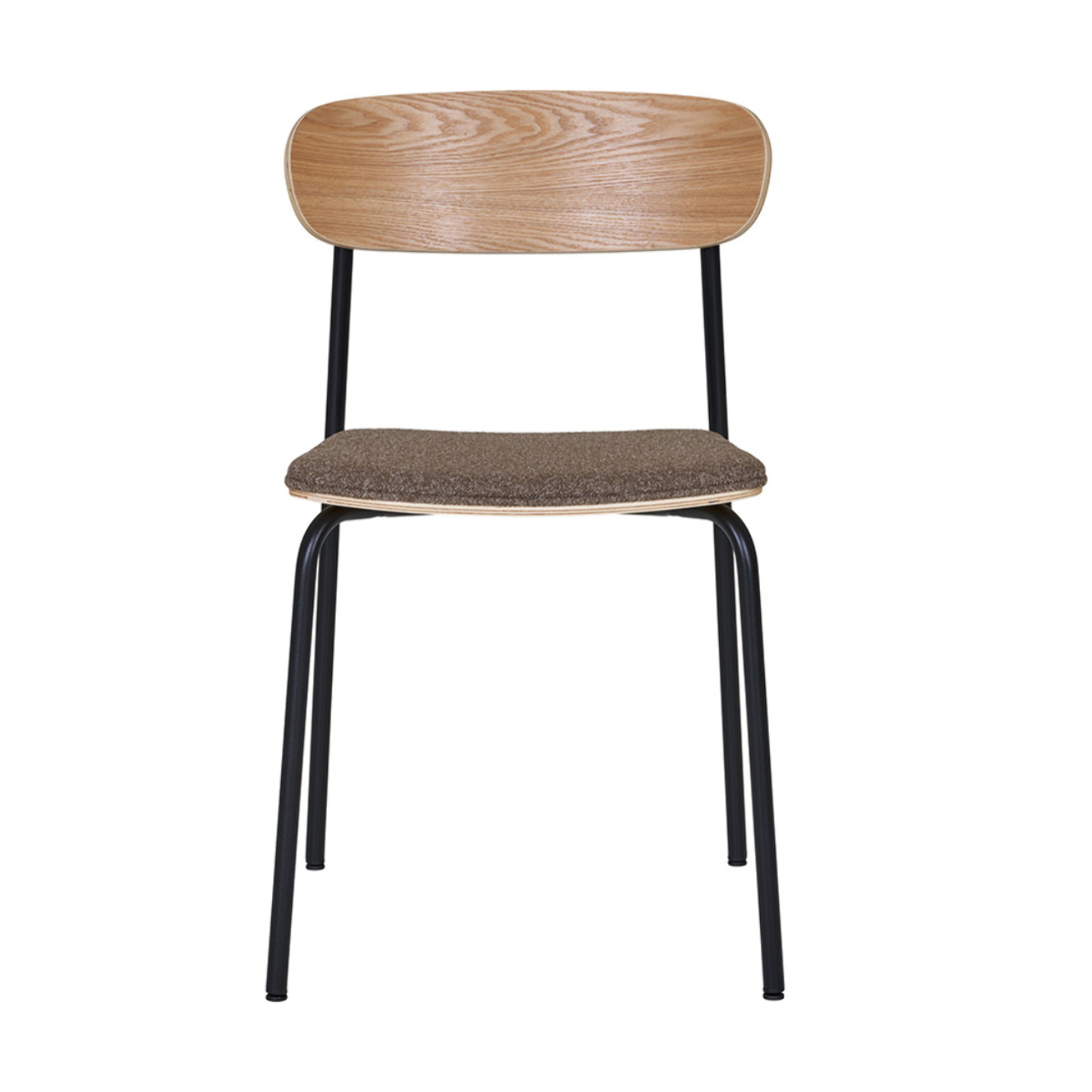 Zoe - lot de 2 chaises en bois de frêne - pieds en acier - Marron