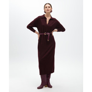 Vestito Dritto a Maglia Colletto Polo