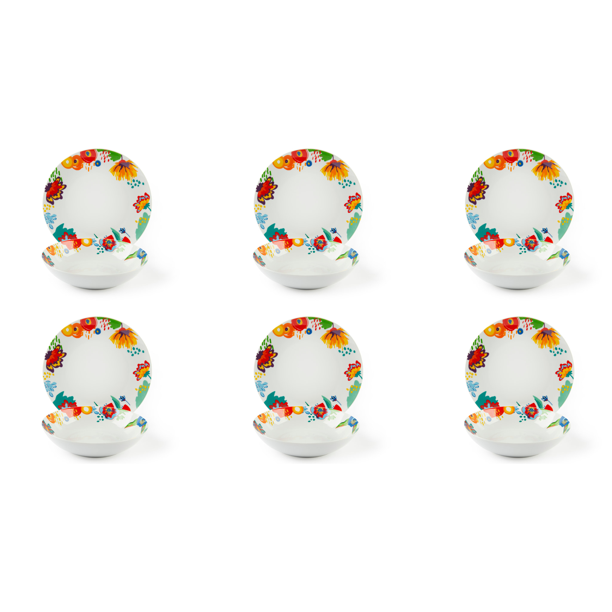 Servizio piatti 12 pezzi Excelsa – Saint Tropez, Porcellana Multicolore