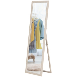 Miroir sur pied ou mural pleine longueur cadre effet travertin