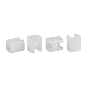 Jeu de 4 pieds de rechange pour tabouret de douche autoportant en plastique, transparent (NDSATSTOLPLASTT)