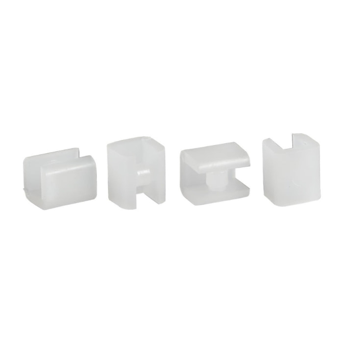 Jeu de 4 pieds de rechange pour tabouret de douche autoportant en plastique, transparent (NDSATSTOLPLASTT)