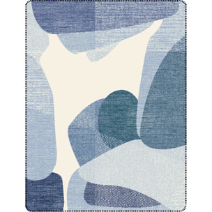 Plaid coton mélangé 415 g/m² motif jacquard bleu gris Aqua blu