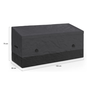 Coffre de rangement pour extérieur gris anthracite avec bâche 600L