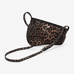Bolso bandolera con estampado de leopardo y cremallera