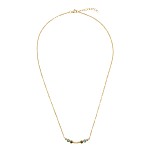 Collana Girocollo con Elemento Texture Corda e Cubic Zirconia Blu, Verdi e Bianche