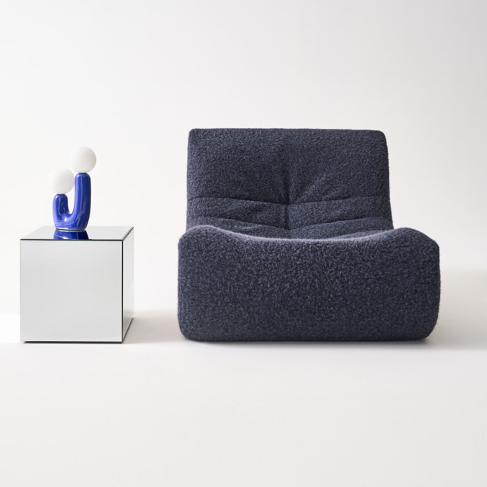 Table cubique miroir transparent. bout de canapé. table d'appoint cube miroir 35cm