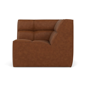 Alya - module d'angle en simili - Cognac