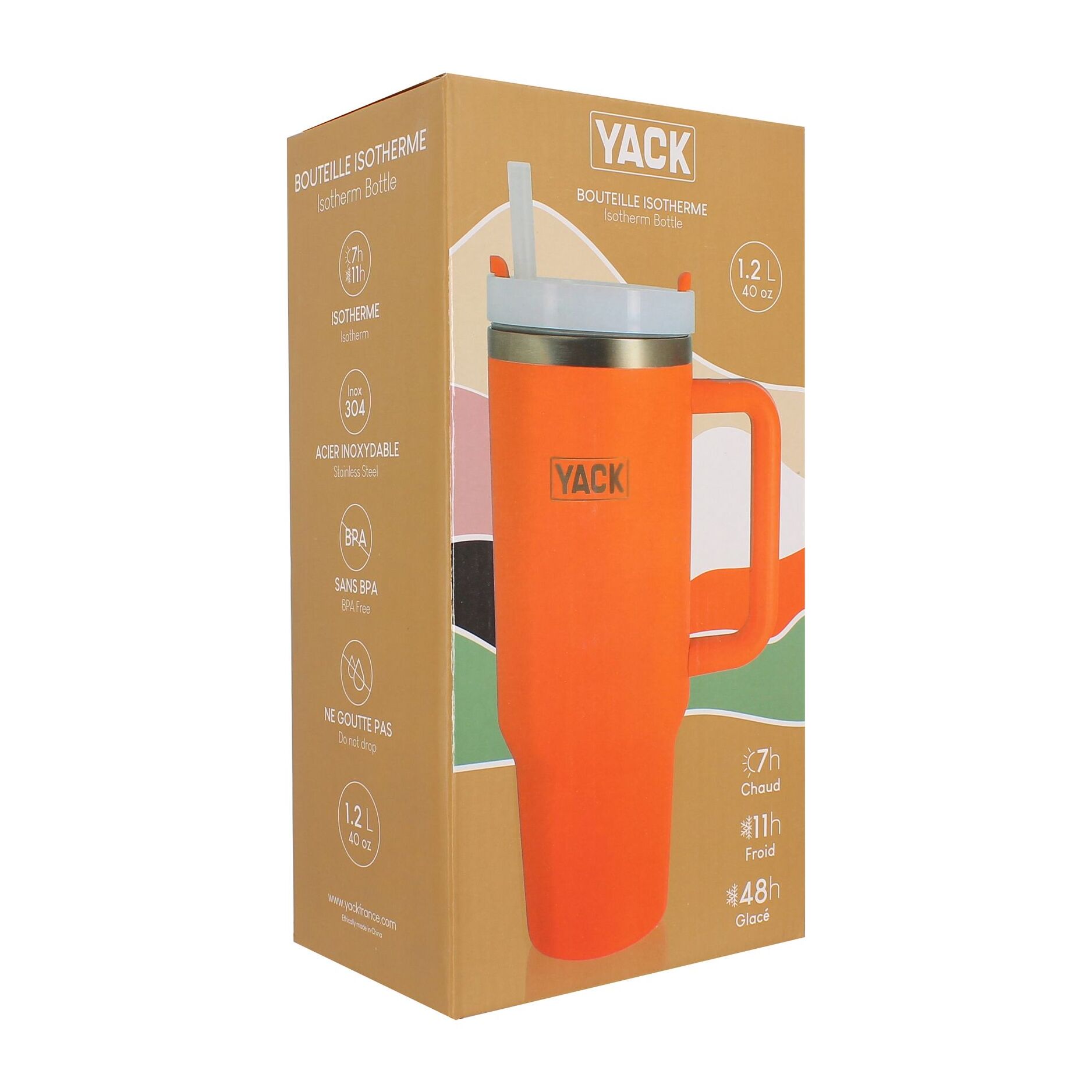 Gobelet isotherme orange 1,2L