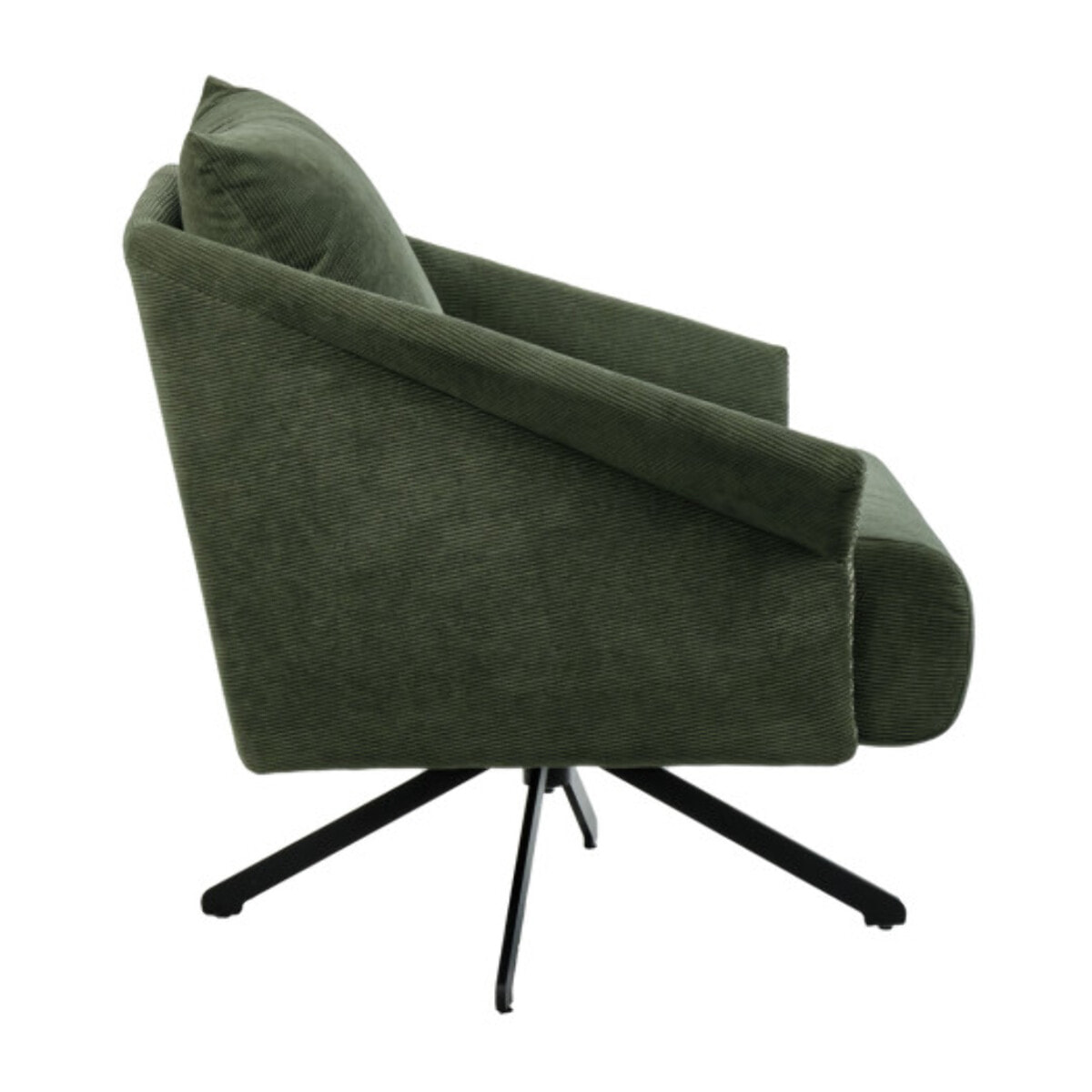 Fauteuil rotatif 360 en velours avec accoudoirs style vintage - ISMA