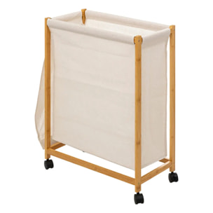 Panier à linge roulette 52L beige