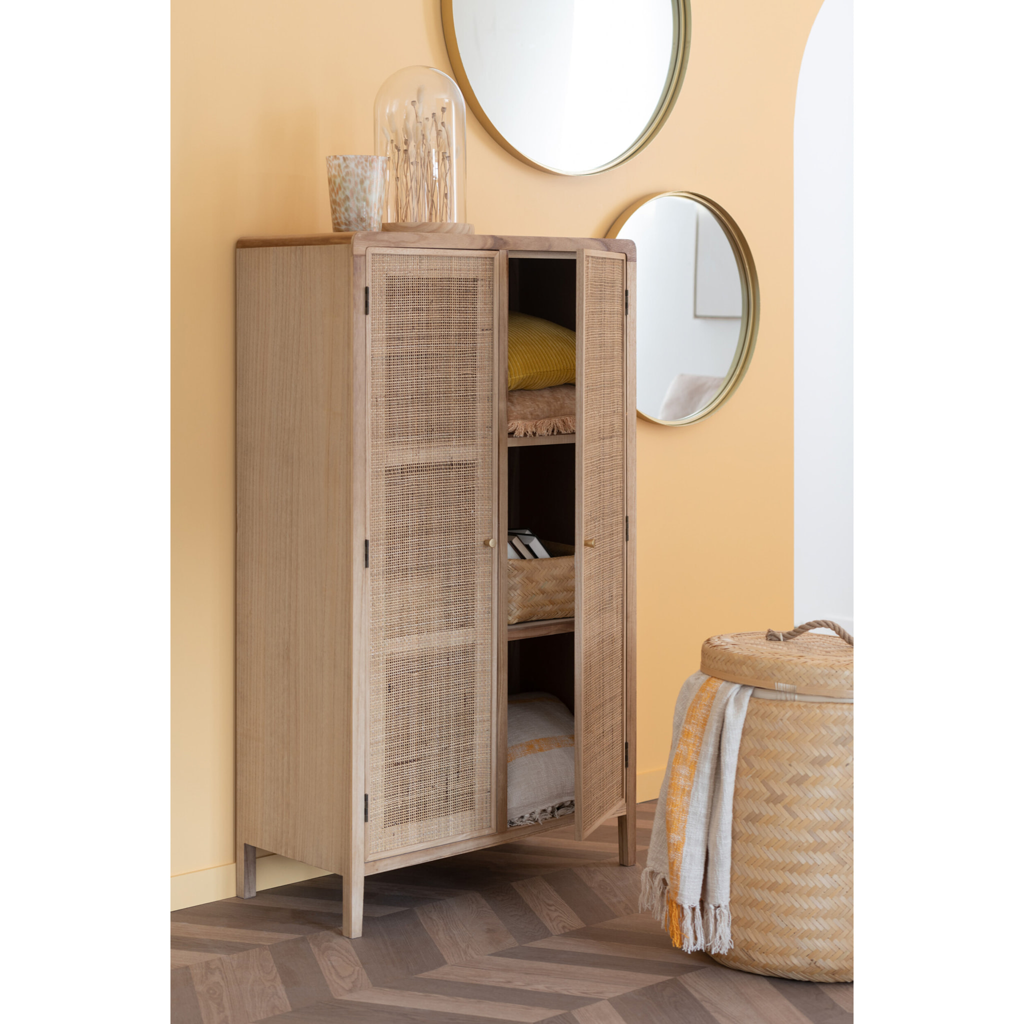 J-Line miroir Rond Bord Haut - métal/verre - or - small - Ø 60 cm
