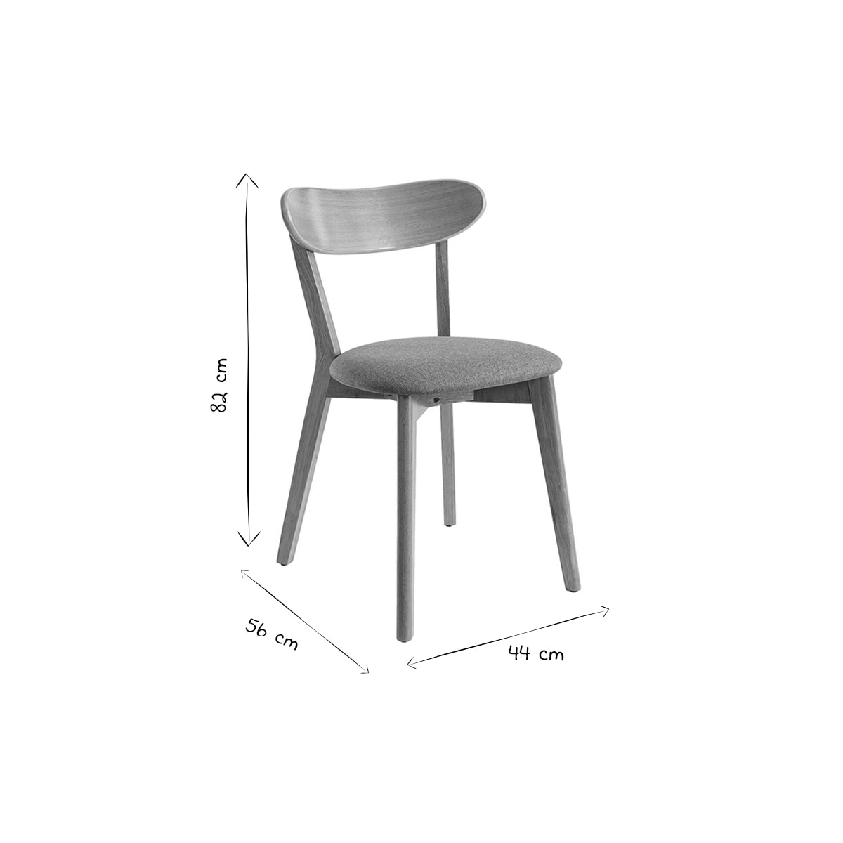 Chaises vintage en bois foncé et noir (lot de 2) DOVE