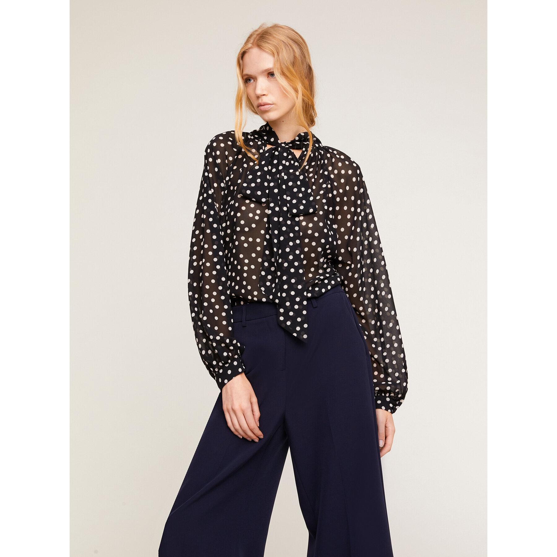 Motivi - Blusa over stampa a pois - Nero