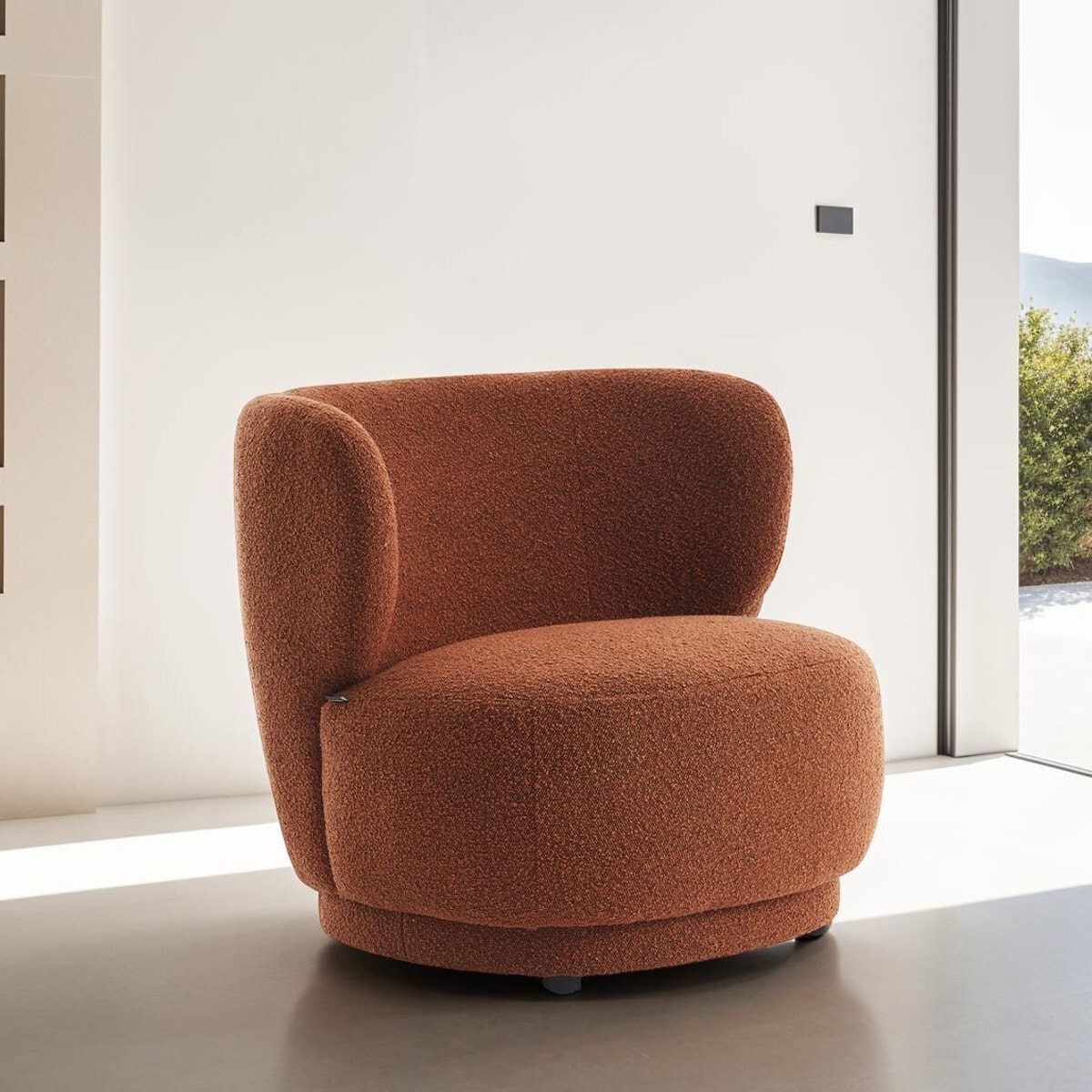 Fauteuil en tissu bouclette - ESTER