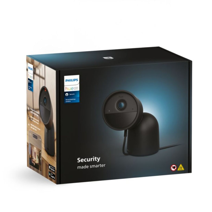 Caméra de surveillance PHILIPS HUE SECURE avec support bureau noire