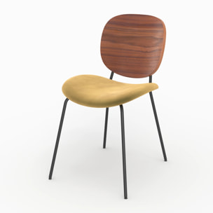 Lot de 2 chaises en velours jaune moutarde - Simone