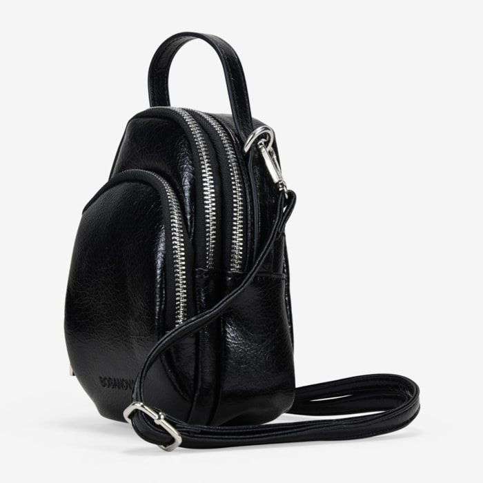 Bolso para móvil negro con cremallera